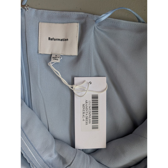 NWD Reformation Araminta Faux Pearl Maxi Dress Gown Size 6 mineral #4A501 - Picture 6 of 15